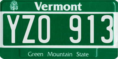 VT license plate YZO913