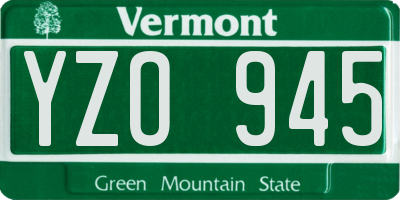 VT license plate YZO945