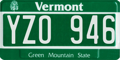 VT license plate YZO946