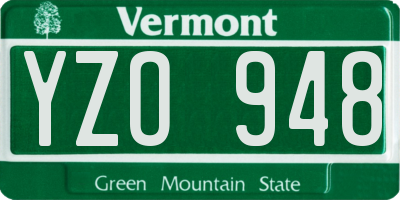 VT license plate YZO948