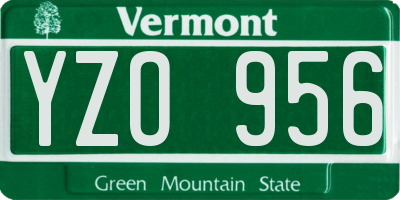 VT license plate YZO956