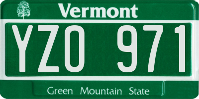 VT license plate YZO971