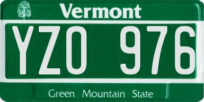 VT license plate YZO976