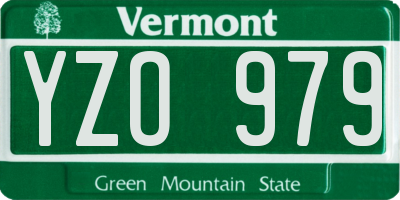 VT license plate YZO979