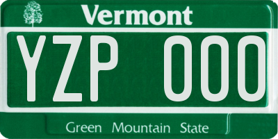 VT license plate YZP000