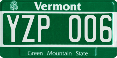 VT license plate YZP006