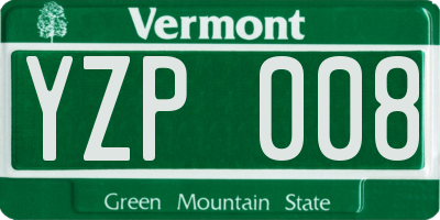VT license plate YZP008