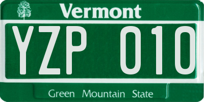 VT license plate YZP010