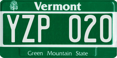 VT license plate YZP020