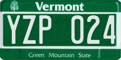 VT license plate YZP024