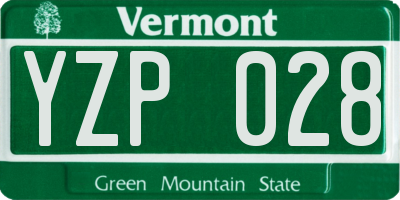 VT license plate YZP028