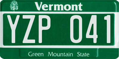 VT license plate YZP041