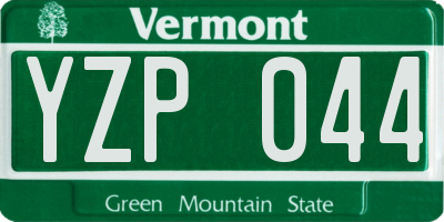 VT license plate YZP044