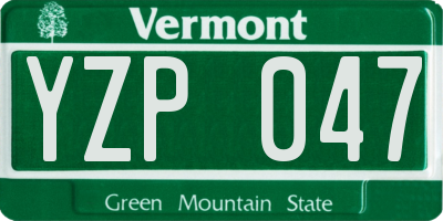 VT license plate YZP047