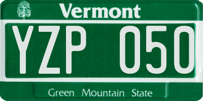 VT license plate YZP050