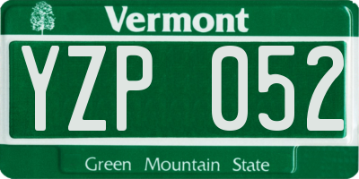 VT license plate YZP052