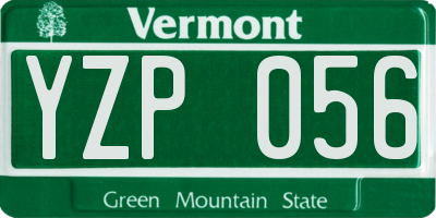 VT license plate YZP056
