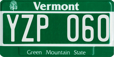VT license plate YZP060