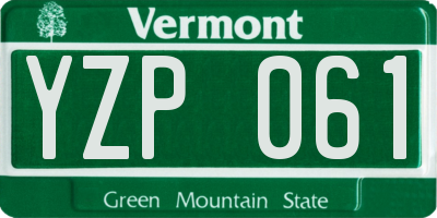 VT license plate YZP061