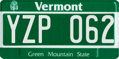 VT license plate YZP062