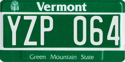 VT license plate YZP064