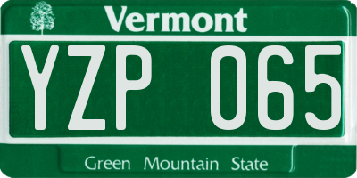 VT license plate YZP065