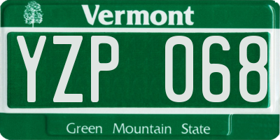 VT license plate YZP068