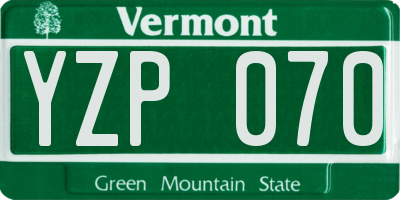 VT license plate YZP070