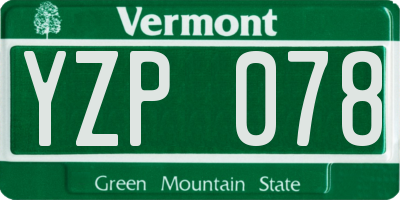 VT license plate YZP078
