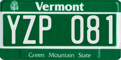VT license plate YZP081