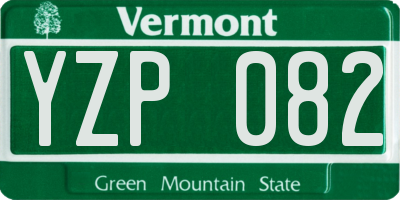 VT license plate YZP082