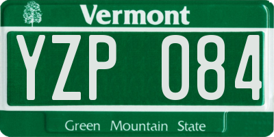VT license plate YZP084