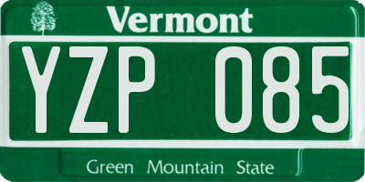 VT license plate YZP085
