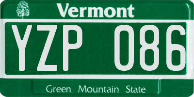 VT license plate YZP086