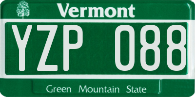 VT license plate YZP088