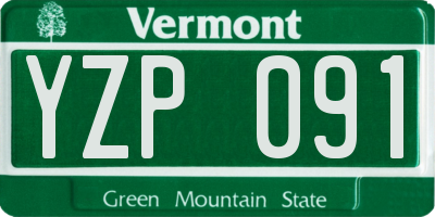 VT license plate YZP091