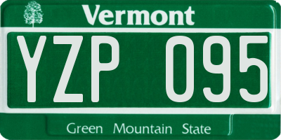 VT license plate YZP095