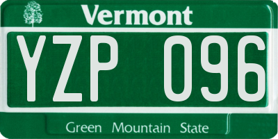 VT license plate YZP096