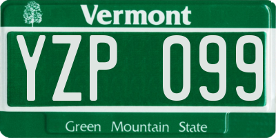 VT license plate YZP099