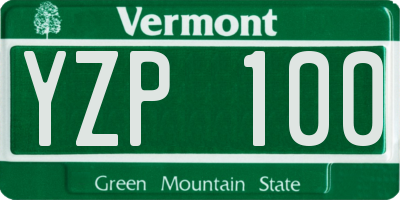 VT license plate YZP100