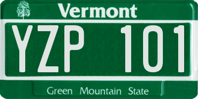 VT license plate YZP101