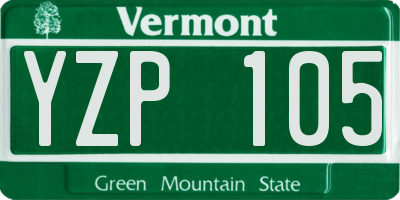VT license plate YZP105
