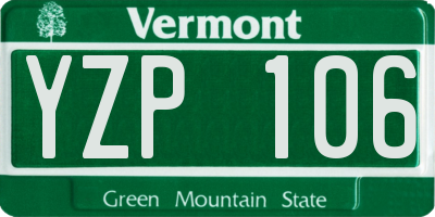 VT license plate YZP106