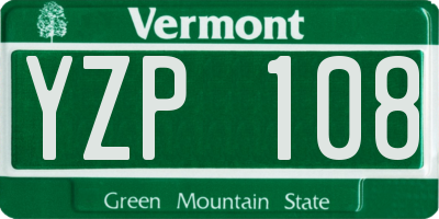 VT license plate YZP108