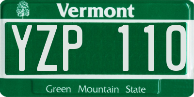 VT license plate YZP110