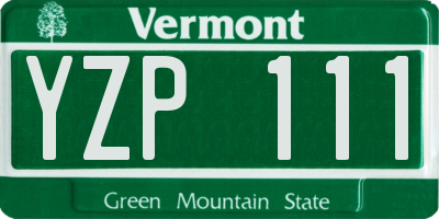 VT license plate YZP111