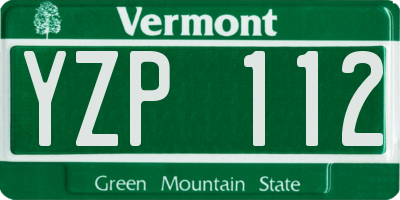 VT license plate YZP112