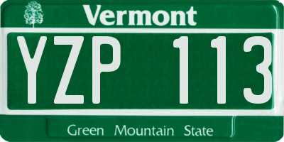 VT license plate YZP113