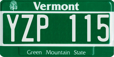VT license plate YZP115