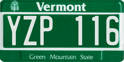 VT license plate YZP116